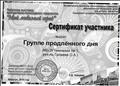 Сертификат за участие в районной выставке декоративно-прикладного творчества "Мой любимый город" 2014год.
